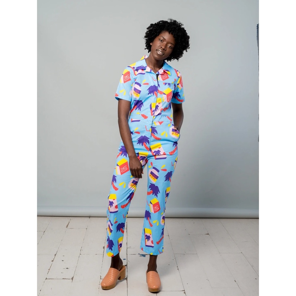 Nooworks snacks print coveralls XXS